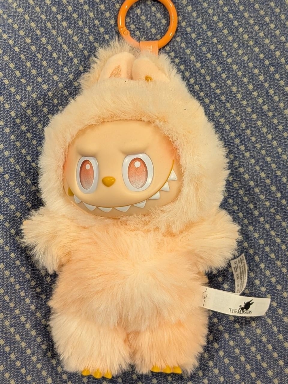 Peach Furry Monster Keychain